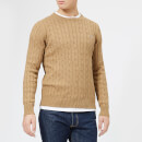 GANT Men's Cotton Cable Crew Knitted Jumper - Dark Sand Melange