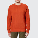Universal Works Men's Fisherman Rib Crew Knit Jumper - Orange