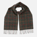 Barbour Men's Tattersall Lambswool Scarf - Charcoal/Red