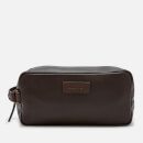 Barbour Men's Compact Leather Wash Bag - Brown