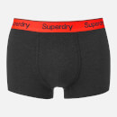 Superdry Men's Orange Label 3 Pack Boxer Shorts - Black/Charcoal Black Space Dye/Charcoal Marl