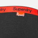 Superdry Men's Orange Label 3 Pack Boxer Shorts - Black/Charcoal Black Space Dye/Charcoal Marl