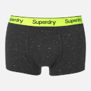 Superdry Men's Orange Label 3 Pack Boxer Shorts - Black/Charcoal Black Space Dye/Charcoal Marl