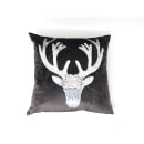 Catherine Lansfield Sequin Stag Cushion - 43 x 43 - Grey