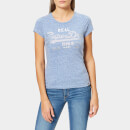 Superdry Women's Vintage Logo Sport Entry T-Shirt - Cali Blue Snowy
