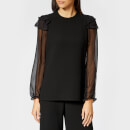 See By Chloé Women's Embellished Crepe Blouse - Black