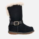 UGG Kid's Nessa Suede Buckle Boots - Black