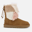 UGG Women's Classic Short Patchwork Fur Sheepskin Boots - Chestnut