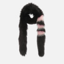 BKLYN Women's Fox Cane Scarf - Black/Baby Pink