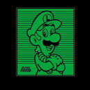 Nintendo Super Mario Luigi Retro Line Art Men's T-Shirt - Black