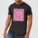 Nintendo Super Mario Princess Peach Retro Line Art Men's T-Shirt - Black