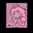 Nintendo Super Mario Princess Peach Retro Line Art Men's T-Shirt - Black