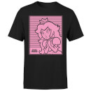 Nintendo Super Mario Princess Peach Retro Line Art Men's T-Shirt - Black