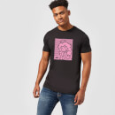 Nintendo Super Mario Princess Peach Retro Line Art Men's T-Shirt - Black