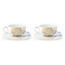 Pip Studio Royal Tea Cups and Saucers - White (Set of 2)