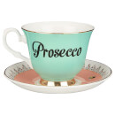 Yvonne Ellen Prosecco Teacup and Saucer - Green