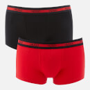 HUGO Men's Twin Pack Trunks - Black/Red