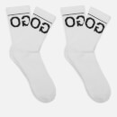 HUGO Men's 2 Pack Rib Logo Socks - White - UK 8.5-11