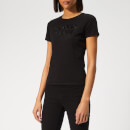 Emporio Armani Women's Sequin Logo T-Shirt - Black
