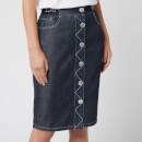 Emporio Armani Women's Denim Logo Skirt - Blue