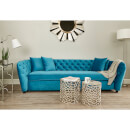 Fifty Five South Riva 3 Seat Sofa - Blue Velvet