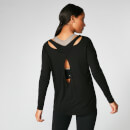 Split Long-Sleeve T-Shirt - Schwarz