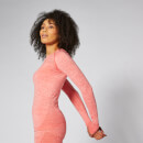 Inspire Seamless Long-Sleeve Top - Hot Coral - XS
