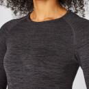 Inspire Seamless Long-Sleeve Top - Black - XS