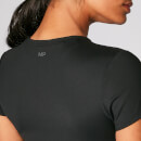 Power Short Sleeve Crop Top - Black - XS - Black