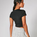 Power Short Sleeve Crop Top - Black - XS - Black