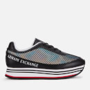 Armani Exchange Women's Leather/Mesh Chunky Runner Style Trainers - Black