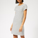 Joules Women's Riviera Regular Short Sleeve Dress - Cream Navy Stripe