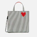 Lulu Guinness Women's Stripe Hearts and Lips Davina Tote Bag - Black/Chalk