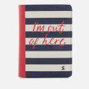 Joules Women's Jet Setter Passport Holder - Navy Stripe Text