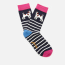 Joules Women's Brilliant Bamboo Single Socks - Navy Terrier