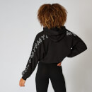 Icon Cropped Hoodie - Black - XS