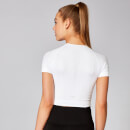 Shape Seamless Kurzarm Crop Top - Weiß - XS