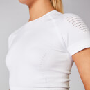 Shape Seamless Kurzarm Crop Top - Weiß - XS