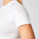 Shape Seamless Kurzarm Crop Top - Weiß - XS