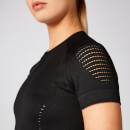 Maglia corta a maniche corte Shape Seamless - Nero - XS