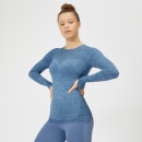 Top de Manga Longa Inspire Seamless - Azul - XL