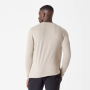 Luxe Classic Long-Sleeve Crew - XS - Taupe