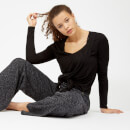 Luxe Lounge Boyfriend Joggers - XS - Black Heather
