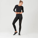 Kurzes, nahtloses Form-Top - XS - Schwarz