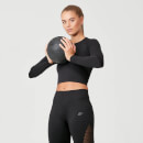 Kurzes, nahtloses Form-Top - XS - Schwarz