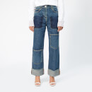 JW Anderson Women's Shaded Pocket Detail Denim Trousers - Mid Blue
