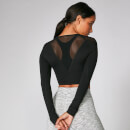 Power Mesh īsais tops - M - Melna