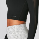 Power Mesh īsais tops - M - Melna