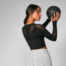Power Mesh īsais tops - M - Melna