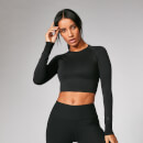 Shape Seamless Crop Top - Black - XS